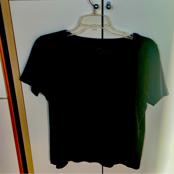 J.Jill T black short sleeve top Sz M Compassion T black - Picture 3 of 6